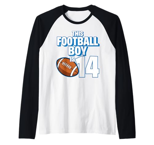 14 Jahre Alter Geburtstag Fußballspieler Kinder Junge 14. Nummer Raglan 14 Jahre Alter Geburtstag Fußballspieler Kinder Junge 14. Nummer Raglan von Football Boy Birthday Tees