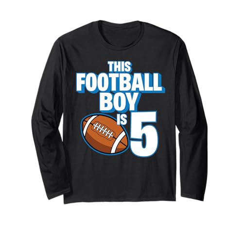 5 Jahre alt Geburtstag Fußballspieler Kinder Junge 5. Nummer Team Langarmshirt 5 Jahre alt Geburtstag Fußballspieler Kinder Junge 5. Nummer Team Langarmshirt von Football Boy Birthday Tees