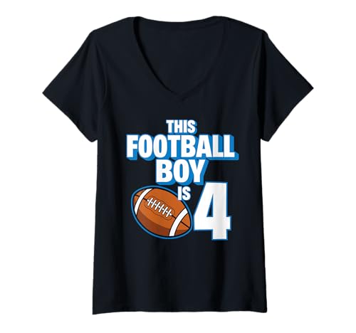 Damen 4 Jahre alt Geburtstag Fußballspieler Kinder Junge 8. Nummer Team T-Shirt mit V-Ausschnitt Damen 4 Jahre alt Geburtstag Fußballspieler Kinder Junge 8. Nummer Team T-Shirt mit V-Ausschnitt von Football Boy Birthday Tees