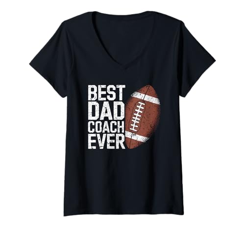 Damen American Football, der Beste Papa-Trainer Aller Zeiten T-Shirt mit V-Ausschnitt Damen American Football, der Beste Papa-Trainer Aller Zeiten T-Shirt mit V-Ausschnitt von Football Dad Coach Apparel Best Dad Ever