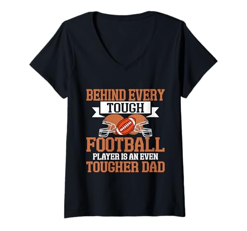 Damen Hinter jedem harten Fußballspieler steckt EIN noch härterer Papa T-Shirt mit V-Ausschnitt Damen Hinter jedem harten Fußballspieler steckt EIN noch härterer Papa T-Shirt mit V-Ausschnitt von Football Dad Gifts
