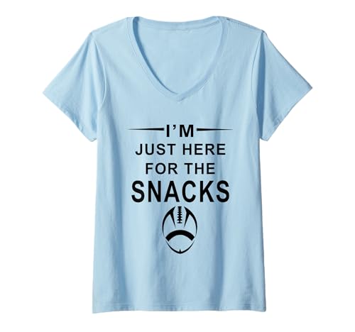Damen Retro Ich Bin nur für die Snacks Hier Fantasy Football T-Shirt mit V-Ausschnitt Damen Retro Ich Bin nur für die Snacks Hier Fantasy Football T-Shirt mit V-Ausschnitt von Football Fans Gift Shirts