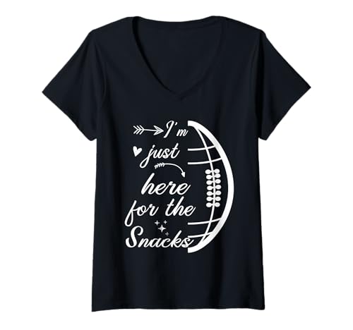 Damen Retro Ich Bin nur für die Snacks Hier Fantasy Football T-Shirt mit V-Ausschnitt Damen Retro Ich Bin nur für die Snacks Hier Fantasy Football T-Shirt mit V-Ausschnitt von Football Fans Gift Shirts