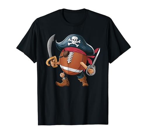 Lustiger Fußball Pirat Halloween Herren Damen Kinder Fußball T-Shirt von Football Lovers Birthday Halloween Costume