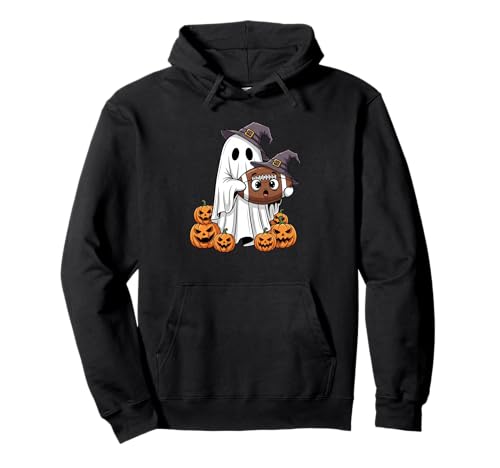 Lustiger Geisterfußball, Kürbis, Halloween, Kinder, Herren und Damen Pullover Hoodie von Football Lovers Cute Halloween Outfits Boy Girl