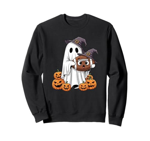 Lustiger Geisterfußball, Kürbis, Halloween, Kinder, Herren und Damen Sweatshirt von Football Lovers Cute Halloween Outfits Boy Girl
