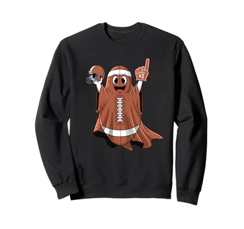 Lustiger Fußball-Geist Kürbis Boo Halloween Kinder Herren Damen Sweatshirt von Football Lovers Halloween Ghost Pumpkin Outfits