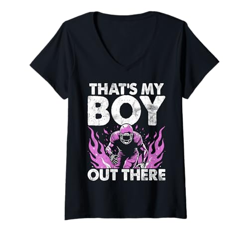 Damen That's My Boy Out There Football Mom T-Shirt mit V-Ausschnitt Damen That's My Boy Out There Football Mom T-Shirt mit V-Ausschnitt von Football Mom Accessories