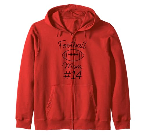 Fußball-Mama Nummer 14: Größte Fanmannschaft, Mutter, Mein Sohn Kapuzenjacke von Football Mom Biggest Fan Tees