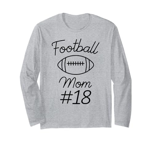 Fußball Mama Nummer 18 Biggest Fan Woman Team Mother My Son Langarmshirt von Football Mom Biggest Fan Tees