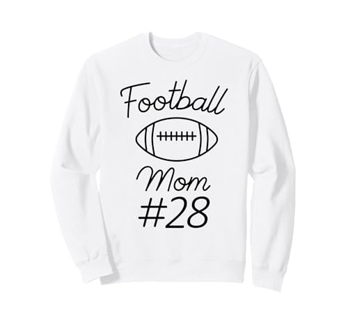 Fußball Mama Nummer 28 Biggest Fan Woman Team Mother My Son Sweatshirt von Football Mom Biggest Fan Tees