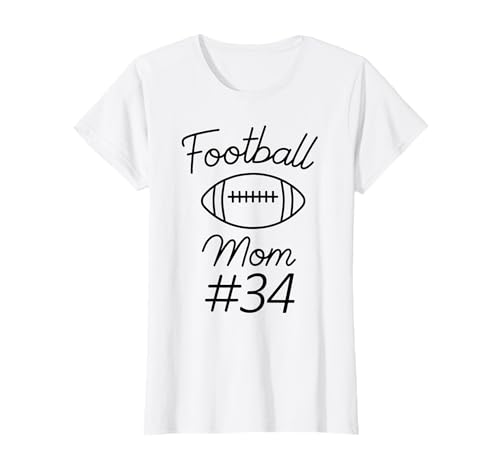 Fußball-Mama Nummer 34, größte Fanmannschaft, Mutter, Mein Sohn T-Shirt Fußball-Mama Nummer 34, größte Fanmannschaft, Mutter, Mein Sohn T-Shirt von Football Mom Biggest Fan Tees