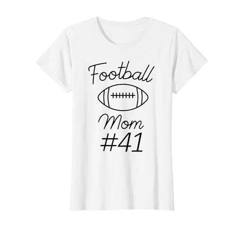 Fußball-Mama Nummer 41, größte Fanmannschaft, Mutter, Mein Sohn T-Shirt von Football Mom Biggest Fan Tees