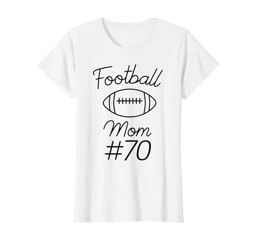 Fußball-Mama Nummer 70, größte Fanmannschaft, Mutter, Mein Sohn T-Shirt von Football Mom Biggest Fan Tees