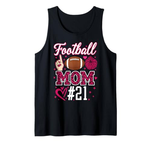 Fußball Mama #21 Lustige Mutter Frau Unterstützer Mädchen Sohn Fan Tank Top von Football Mom Love Apparel