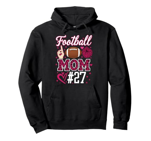 Fußball Mama #27 Lustige Mutter Frau Unterstützer Mädchen Sohn Fan Pullover Hoodie von Football Mom Love Apparel