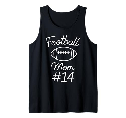 Fußball Mama Nummer 14 Biggest Fan Woman Team Game My Son Tank Top von Football Mom Numbered Apparel