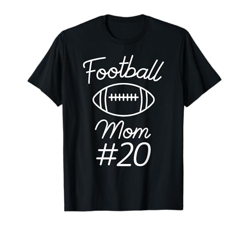 Fußball Mama Nummer 20 Biggest Fan Woman Team Game My Son T-Shirt von Football Mom Numbered Apparel