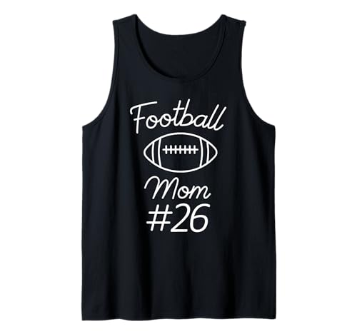 Fußball Mama Nummer 26 Biggest Fan Woman Team Game My Son Tank Top von Football Mom Numbered Apparel