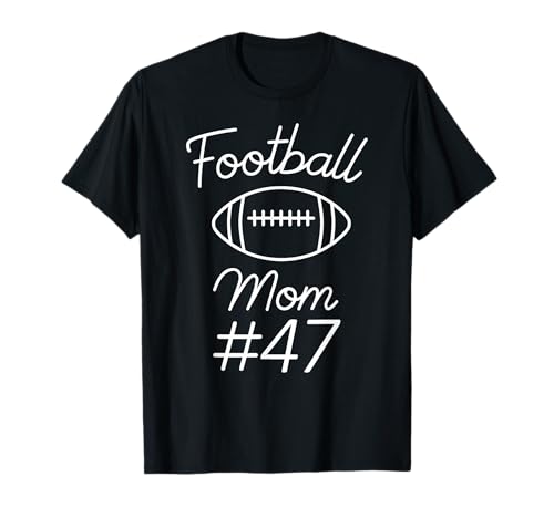 Fußball Mama Nummer 47 Biggest Fan Woman Team Game My Son T-Shirt von Football Mom Numbered Apparel