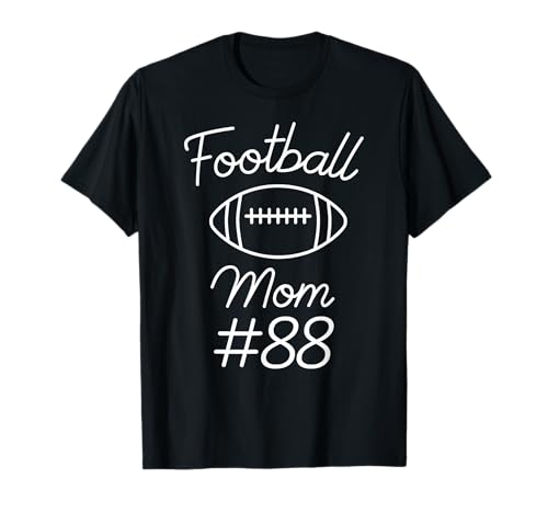 Fußball Mama Nummer 88 Biggest Fan Woman Team Game My Son T-Shirt von Football Mom Numbered Apparel
