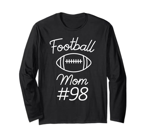 Fußball Mama Nummer 98 Biggest Fan Woman Team Game My Son Langarmshirt von Football Mom Numbered Apparel