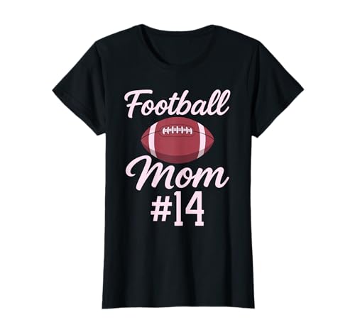 Fußball Mama #14 Lustiges Mutter Frau Touchdown Mädchen Sohn Spiel T-Shirt von Football Mom Pink Apparel