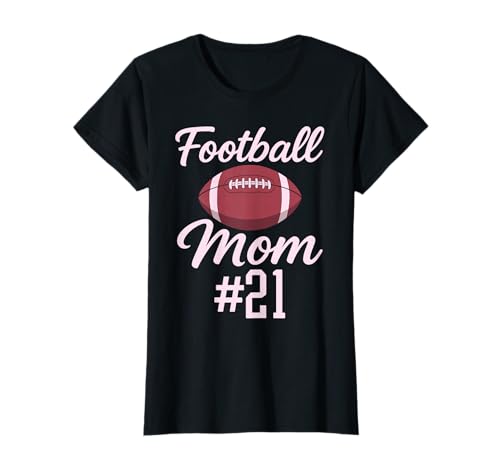 Fußball Mama #21 Lustiges Mutter Frau Touchdown Mädchen Sohn Spiel T-Shirt von Football Mom Pink Apparel