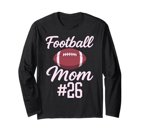Fußball Mama #26 Lustiges Mutter Frau Touchdown Mädchen Sohn Spiel Langarmshirt von Football Mom Pink Apparel