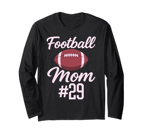 Fußball Mama #29 Lustiges Mutter Frau Touchdown Mädchen Sohn Spiel Langarmshirt von Football Mom Pink Apparel