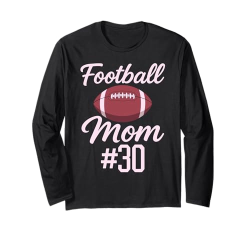 Fußball Mama #30 Lustiges Mutter Frau Touchdown Mädchen Sohn Spiel Langarmshirt von Football Mom Pink Apparel