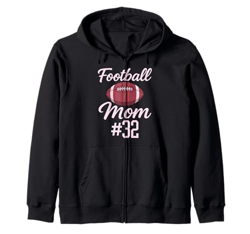 Fußball Mama #32 Lustiges Mutter Frau Touchdown Mädchen Sohn Spiel Kapuzenjacke von Football Mom Pink Apparel