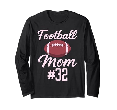Fußball Mama #32 Lustiges Mutter Frau Touchdown Mädchen Sohn Spiel Langarmshirt von Football Mom Pink Apparel