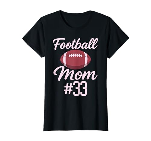 Fußball Mama #33 Lustiges Mutter Frau Touchdown Mädchen Sohn Spiel T-Shirt von Football Mom Pink Apparel