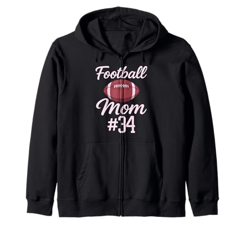 Fußball Mama #34 Lustiges Mutter Frau Touchdown Mädchen Sohn Spiel Kapuzenjacke von Football Mom Pink Apparel