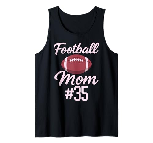 Fußball Mama #35 Lustiges Mutter Frau Touchdown Mädchen Sohn Spiel Tank Top von Football Mom Pink Apparel