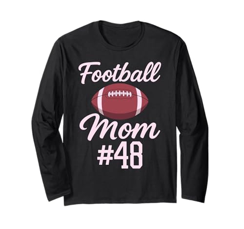 Fußball Mama #48 Lustiges Mutter Frau Touchdown Mädchen Sohn Spiel Langarmshirt von Football Mom Pink Apparel