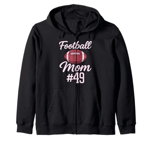 Fußball Mama #49 Lustiges Mutter Frau Touchdown Mädchen Sohn Spiel Kapuzenjacke von Football Mom Pink Apparel