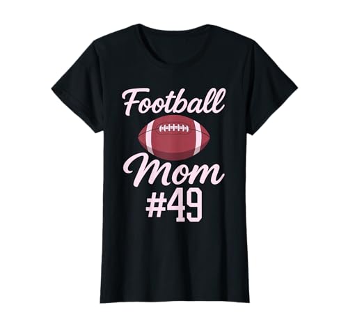 Fußball Mama #49 Lustiges Mutter Frau Touchdown Mädchen Sohn Spiel T-Shirt von Football Mom Pink Apparel