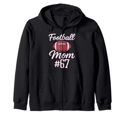 Fußball Mama #67 Lustiges Mutter Frau Touchdown Mädchen Sohn Spiel Kapuzenjacke von Football Mom Pink Apparel