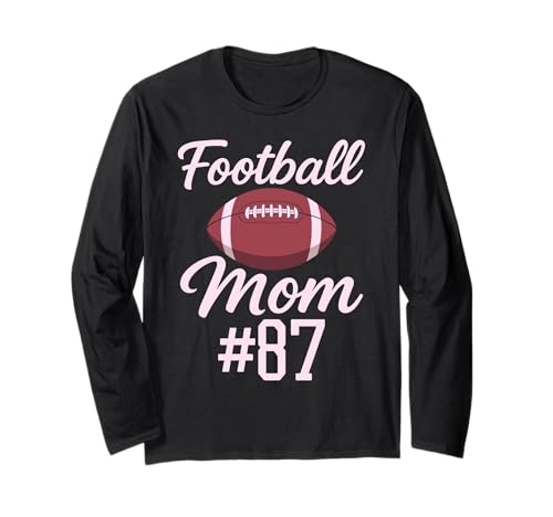 Fußball Mama #87 Lustiges Mutter Frau Touchdown Mädchen Sohn Spiel Langarmshirt von Football Mom Pink Apparel