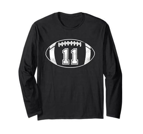 Fußballspieler #11 Fußball Mama Papa Trikot 11 Varsity Team Langarmshirt Fußballspieler #11 Fußball Mama Papa Trikot 11 Varsity Team Langarmshirt von Football Player #11 Football Parent Jersey 11