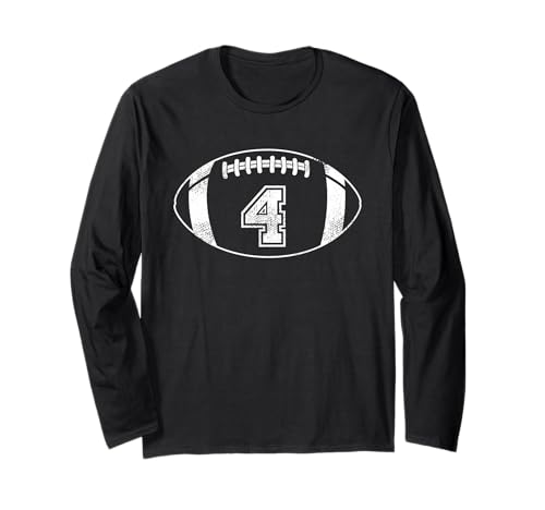 Fußballspieler #4 Fußball Mama Papa Trikot 4 Langarmshirt von Football Player #4 Football Parent Jersey 4