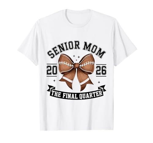 Fußball-Mama für Senioren, Klasse 2026, Coquette Bow Football Mama T-Shirt Fußball-Mama für Senioren, Klasse 2026, Coquette Bow Football Mama T-Shirt von Football Senior Night Gifts for Mom 2026