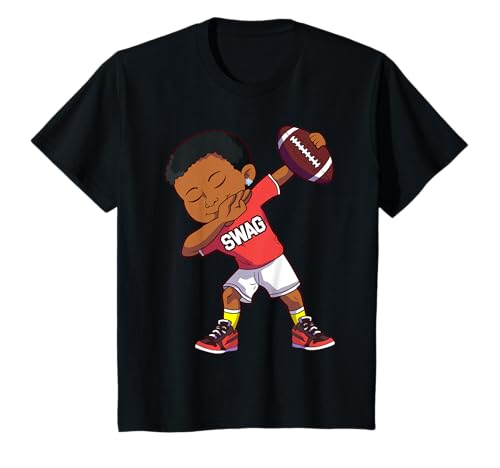 Kinder Dabbing Black Boy Fußballspieler African American Boys Cute T-Shirt Kinder Dabbing Black Boy Fußballspieler African American Boys Cute T-Shirt von Football Team Sports Black Boys Football Designs