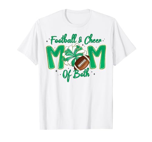 Fußball und Cheer Mama von beiden Green Football Sports Mom T-Shirt Fußball und Cheer Mama von beiden Green Football Sports Mom T-Shirt von Football and Cheer Mom of Both Football Mom