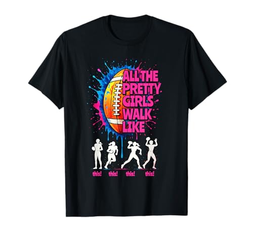 Fußball alle hübschen Mädchen Laufen wie Dieser Bunte Fußball T-Shirt von Football women tees colorful