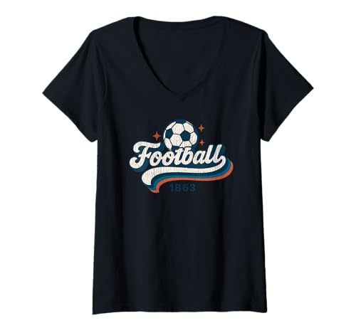Damen Fußball 1863 Sport Varsity Vintage Fußball Jungen Mädchen T-Shirt mit V-Ausschnitt Damen Fußball 1863 Sport Varsity Vintage Fußball Jungen Mädchen T-Shirt mit V-Ausschnitt von FootballAxis1