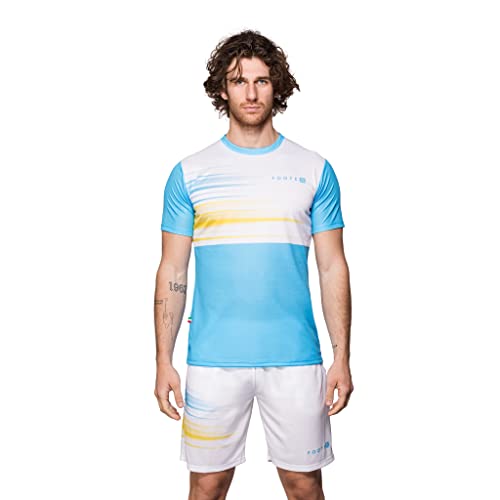 Footex Padel Herren-Shirt und Kurzhose mit Taschen aus atmungsaktivem Stoff, leicht, hergestellt in Italien, Padel One, Large von Footex