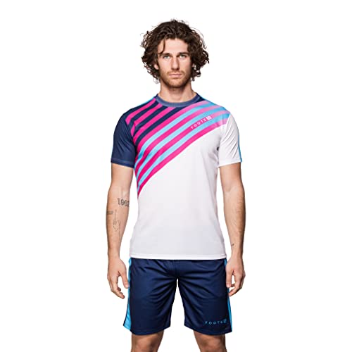 Footex Padel Herren-Shirt und Kurzhose mit Taschen aus atmungsaktivem Stoff, leicht, hergestellt in Italien, Padel Three, XL von Footex